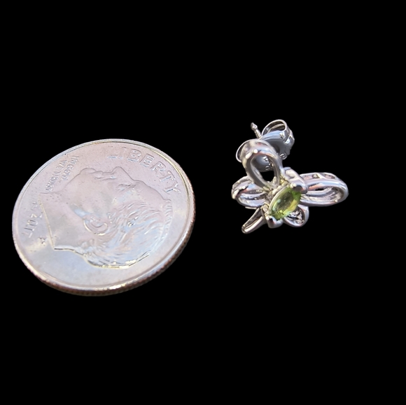 Peridot & Sterling Silver Dragonfly Earrings - Picture 4 of 7